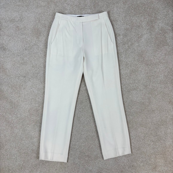 Theory Pants - Theory Ivory Admiral Crepe HW Slim Crop Tapered Trousers Size 0 O0109229